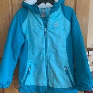 Gerry Girls Youth Wind & Water Resistant Hooded Jacket Mermaid Green Sz L 14/16